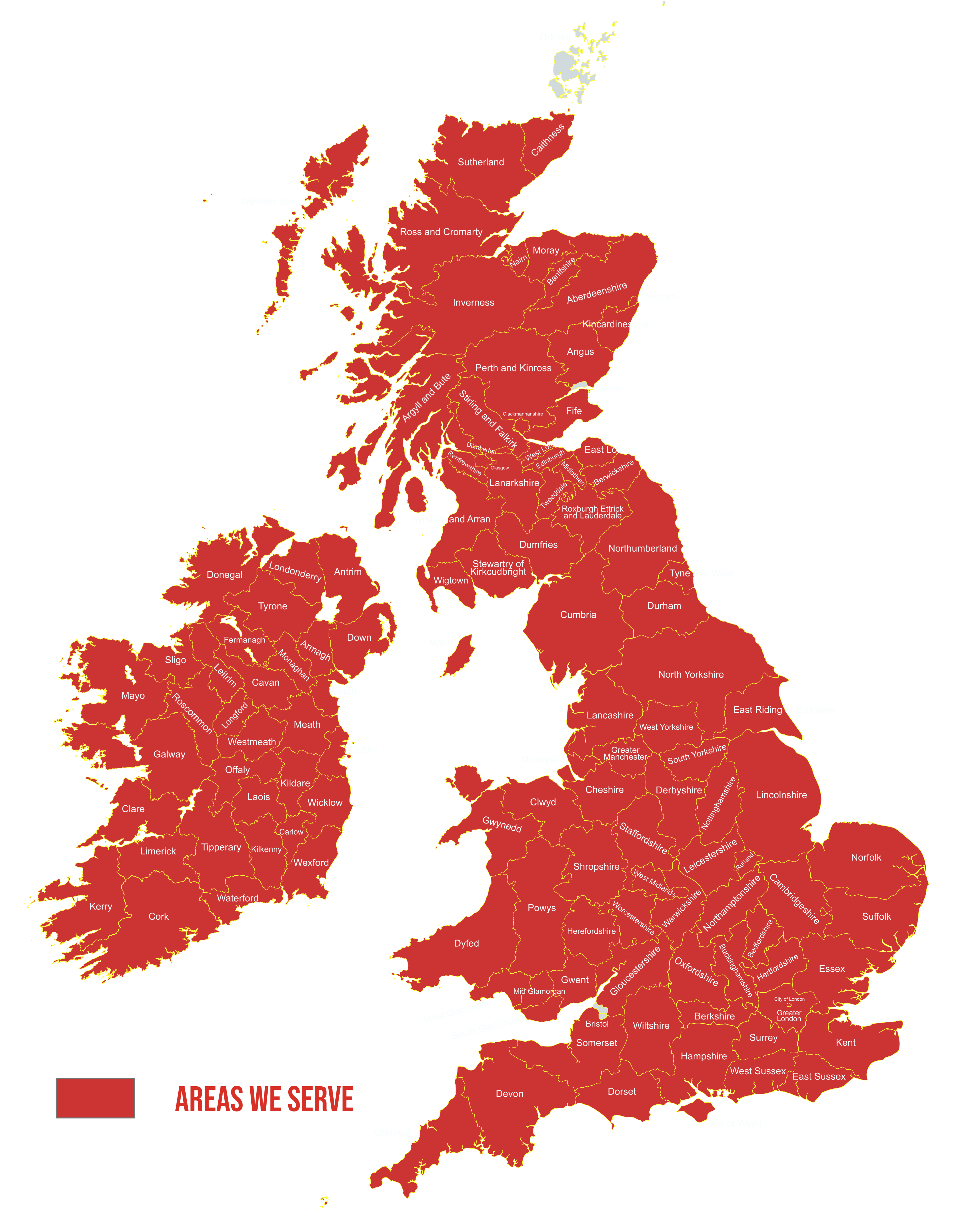 Areas we serve map